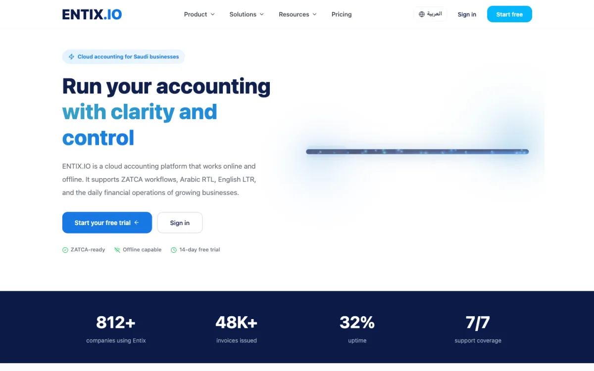 Entix.io website preview
